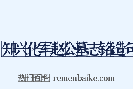 知兴化军赵公墓志铭造句是什么意思的图片